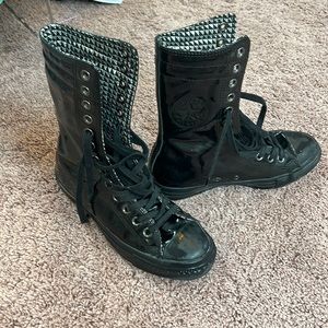 Shiny converse tie up boots. very cool, worn only a few times